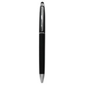 Ball Point Pen, With Stylus - Black- Pad Printed